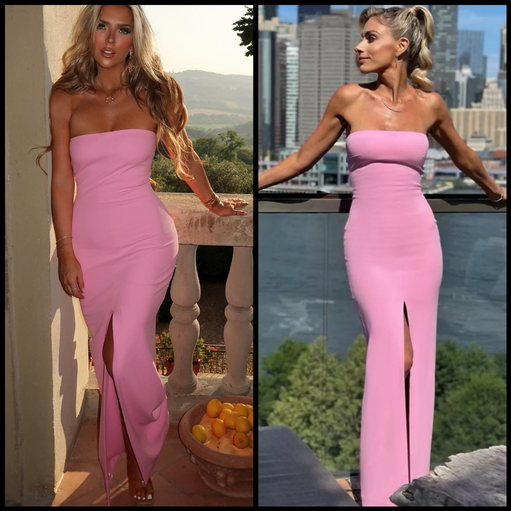 Solace London Pink Strapless Dress